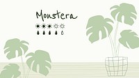 Monstera houseplant simple doodle watering chart