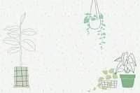 Green houseplant doodle border background