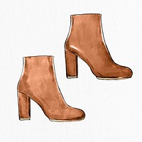 Women's boots vector hand drawn fashion illustration