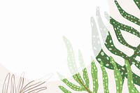 Tropical fern frame with foliage botanical illustration