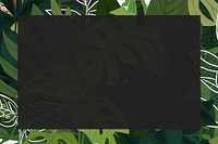 Tropical leafy frame with foliage botanical illustration