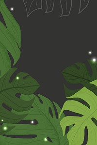 Monstera background plant botanical illustration