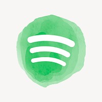 Spotify app icon with a watercolor graphic effect. 21 JULY 2021 - BANGKOK, THAILAND