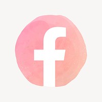 Facebook app icon with a watercolor graphic effect. 21 JULY 2021 - BANGKOK, THAILAND