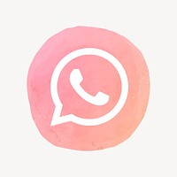 WhatsApp icon vector for social media in watercolor design. 21 JULY 2021 - BANGKOK, THAILAND