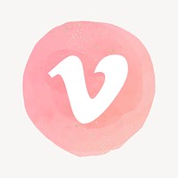 Vimeo logo in watercolor design. Social media icon. 2 AUGUST 2021 - BANGKOK, THAILAND