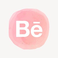 Behance app icon vector with a watercolor graphic effect. 2 AUGUST 2021 - BANGKOK, THAILAND
