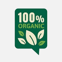 100% organic badge logo for food business campaign