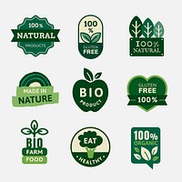 Oragnic product badges set for healthy food marketing campaign