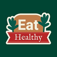 Eat healthy badge logo for food marketing campaign