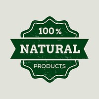 100% natural products badge logo for food marketing campaign