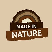 Made in nature badge logo for healthy diet food marketing campaign