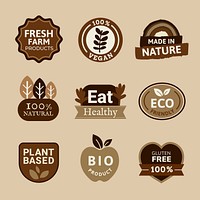 Oragnic product badges set for healthy food marketing campaign