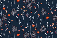 Aesthetic wildflower pattern graphic in navy blue