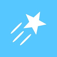 Stars vector sparkles icon in simple style on blue background
