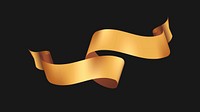 Ribbon banner psd art, gold realistic label design