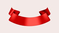 Ribbon psd image, red banner graphic element