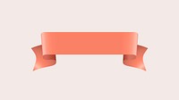 Ribbon psd image, peach banner graphic element