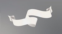 Ribbon banner vector art, white realistic label design