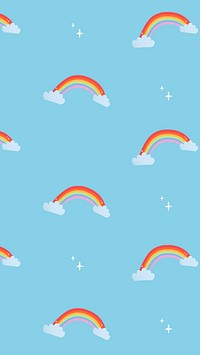 Rainbow iPhone wallpaper, weather pattern colorful illustration