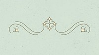 Vintage ornament divider vector with yellow color