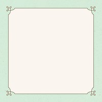 Vintage frame vector with yellow border on green background