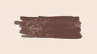 Brown ink brush stroke with glitter in beige background