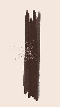 Brown brush stroke element vector with glitter