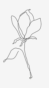 Flower hand drawn vector in black line