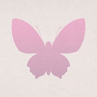 Pink butterfly sticker, aesthetic gradient vector flat design