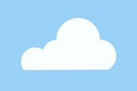 Paper cut cloud sticker, cute weather clipart vector on pastel blue background