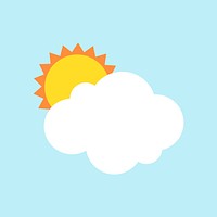 Paper sun and cloud illustration, light blue background