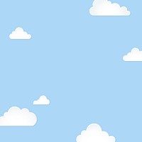 Cloud illustration, 3d design, pastel blue background vector