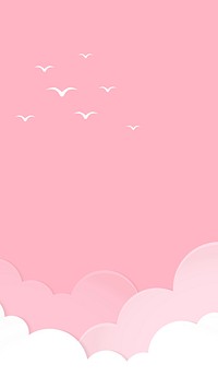 Pink sky iPhone wallpaper, mobile background in pastel vector