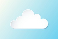 3D cloud element, cute weather clipart psd on gradient blue background