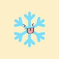 Cute snowflake element, cute weather clipart vector on yellow background