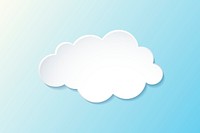 3D cloud element, cute weather clipart psd on gradient blue background