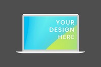 Laptop screen mockup vector, digital device illustration