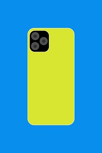 Green smartphone, 3 rear cameras, vector illustration