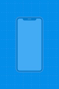 Blue smartphone, digital device vector illustration