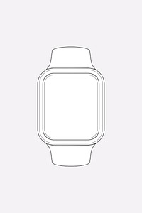 Smartwatch outline, health tracker device vector illustration