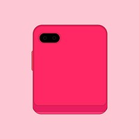 Pink SAMSUNG Galaxy Z Flip rear camera, flip phone vector illustration