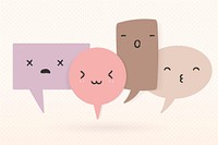 Cute pastel speech bubble image, flat design