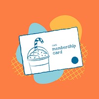 Membership card design element funky illustration vector