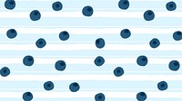 Blueberries desktop wallpaper, cute background vector, fruit doodle