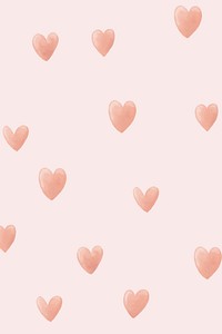Heart background vector, cute pattern wallpaper design
