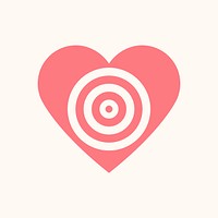Cute pink heart design icon