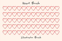 Simple heart pattern illustrator brush vector add-on set