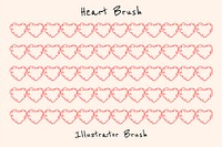 Heart pattern illustrator brush vector add-on set