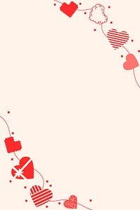 Valentines day frame, cute heart border design
